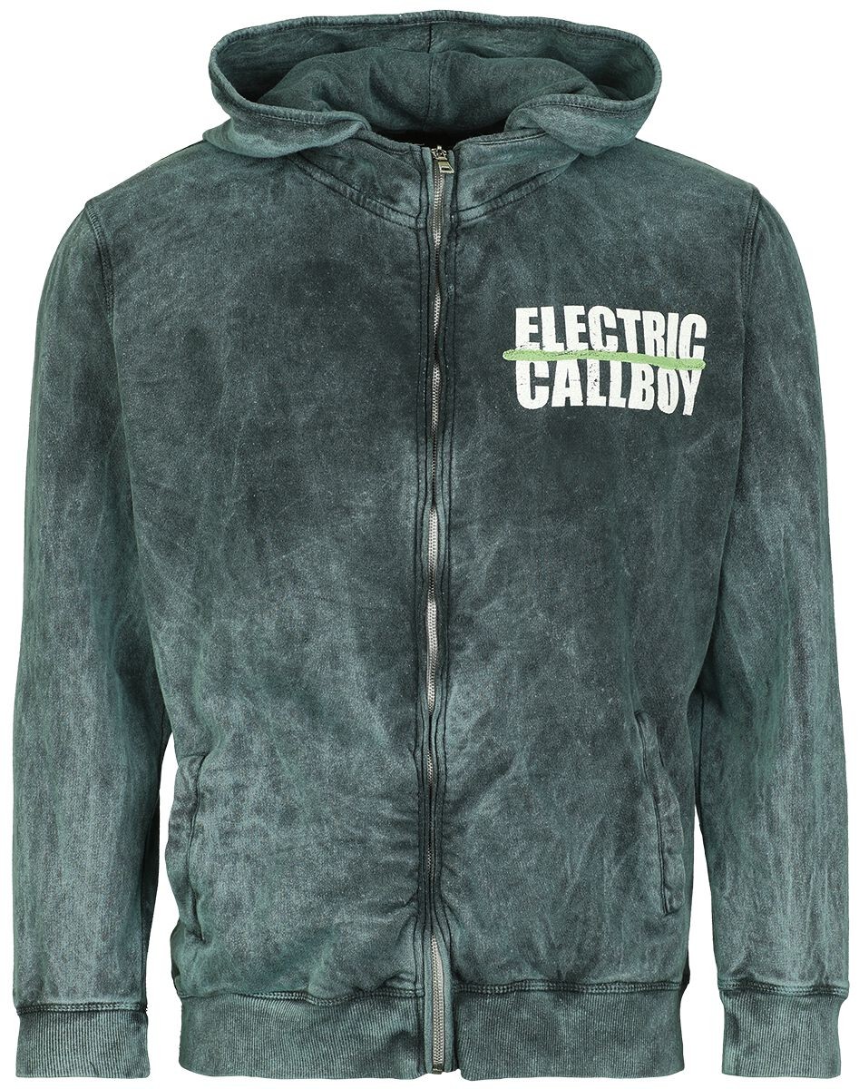 Electric Callboy Kapuzenjacke Herren Spray Smile petrol M