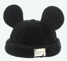 Japan Tokyo Disney Resort Ears Mickey limited Fluffy Winter Cap Hat Black 2025