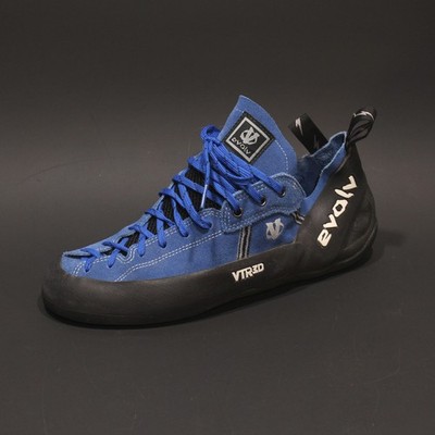 Evolv Climbing Shoes Mens 12.5 Blue Suede VTR3D Trax Lace Up USA