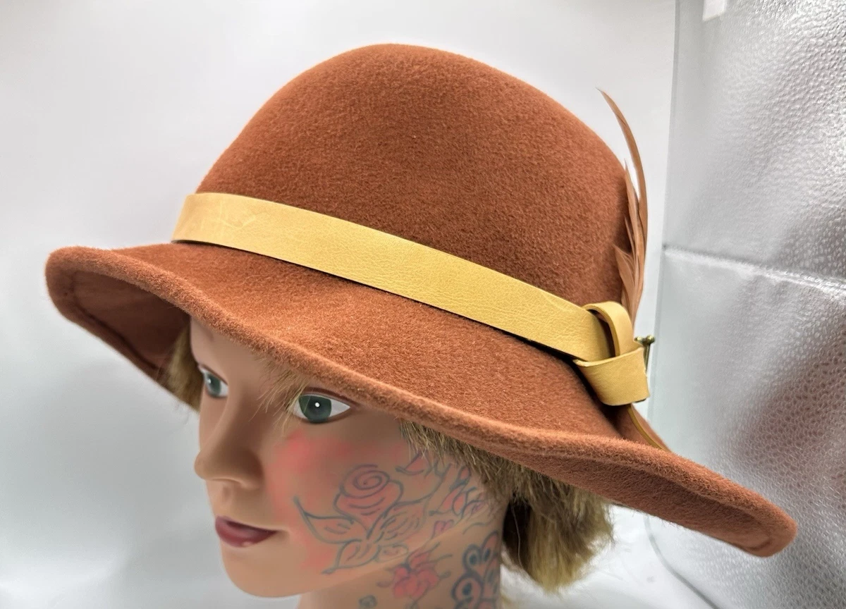 Eugenia Kim Rabbit Hair Feather Trim Fedora Hat Dark Brown Eugenia Kim Feather-Trimmed Rabbit Fur Hat - Black Hats  main image 4