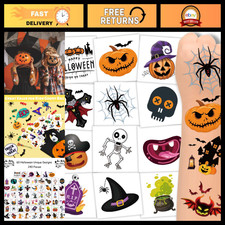 240 PCS Halloween Temporary Tattoos for Kids - Waterproof Bulk Stickers, 60 Desi