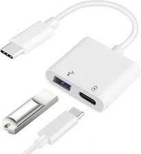 USB C OTG Adapter with Power 60W PD Charging 2 in 1 USB C to USB Female for
