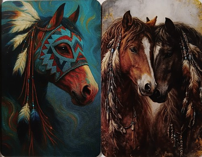 #ad Swap cards Modern playing card back Amazing Apache Horses AU $4.60