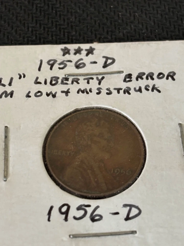 RARE 1956-D Lincoln Penny Liberty Misspell and Misstruck RARE COIN ERROR - Image 2 of 3