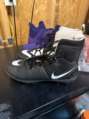 Nike Force Savage Varsity High Top Football Cleats White & Black Mens Size 10.5