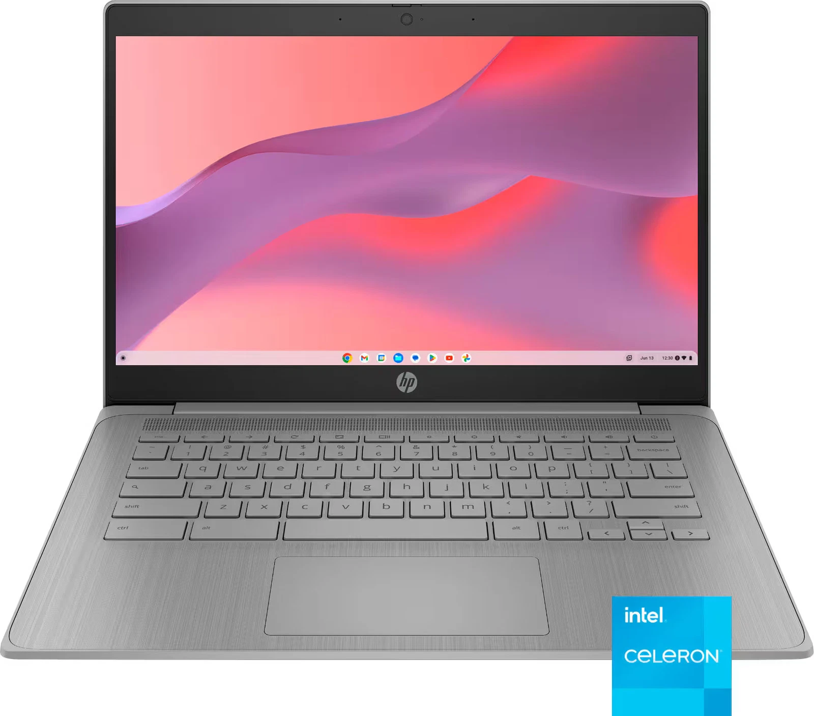 HP - 14" Chromebook - Intel Celeron - 4GB Memory - 64GB eMMC - Modern Grey