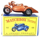 LESNEY MATCHBOX NO. 66 HARLEY DAVIDSON MOTOR CYCLE WITH SIDECAR - MINT BOXED