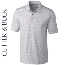CUTTER & BUCK Men’s Space Dyed CB DryTec Cotton Polo, S, NWOT