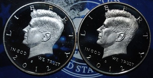 2012 S Kennedy Half Dollar Proof  Clad and  Silver LOT OF 2 {{{3c05