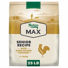 Nutro Max Senior Dry Dog Food with Farm-Raised 25 Pound (Pack of 1), Chicken 3.18 per pound