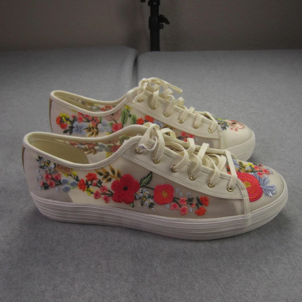 Zapatos Keds Mujer Talla 11 Crema Rifle Paper Co Floral Bordado WF62675 Foto 2 de 4