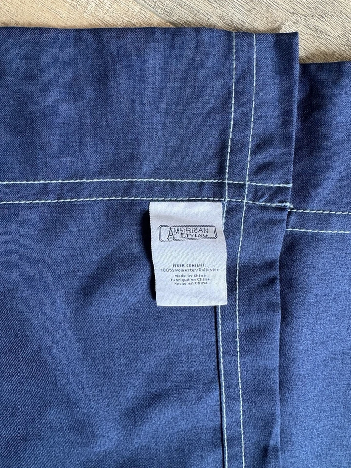 Decoração country costura branca azul marinho American Living Valance Ralph Lauren - Imagem 4 de 4