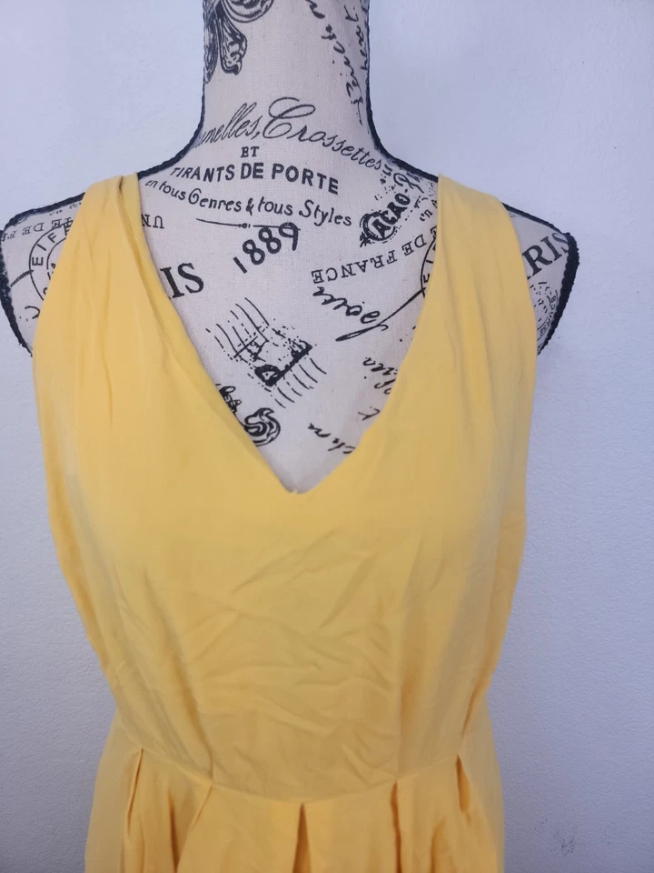 Mini Vestido Modcloth Babydoll Para Mujer Talla XL Amarillo Calce y Acampanado Forrado Cotagecore Foto 3 de 4