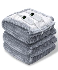 Electric Heated Blanket Throw, Heating Blanket Throw with 4 Timer Settings & ...