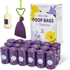 270 Count Scented Dog Poop Bags 270 (Pack of 1), Duty Doodle (Purple) 