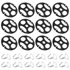 Moicstiy 24Pcs Car Seat Cover Plum Plate Metal Hooks, 12Pcs Plastic Black