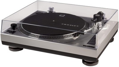 C100A-SI Belt-Drive Turntable Record Player with Adjustable Counterweight, Silve