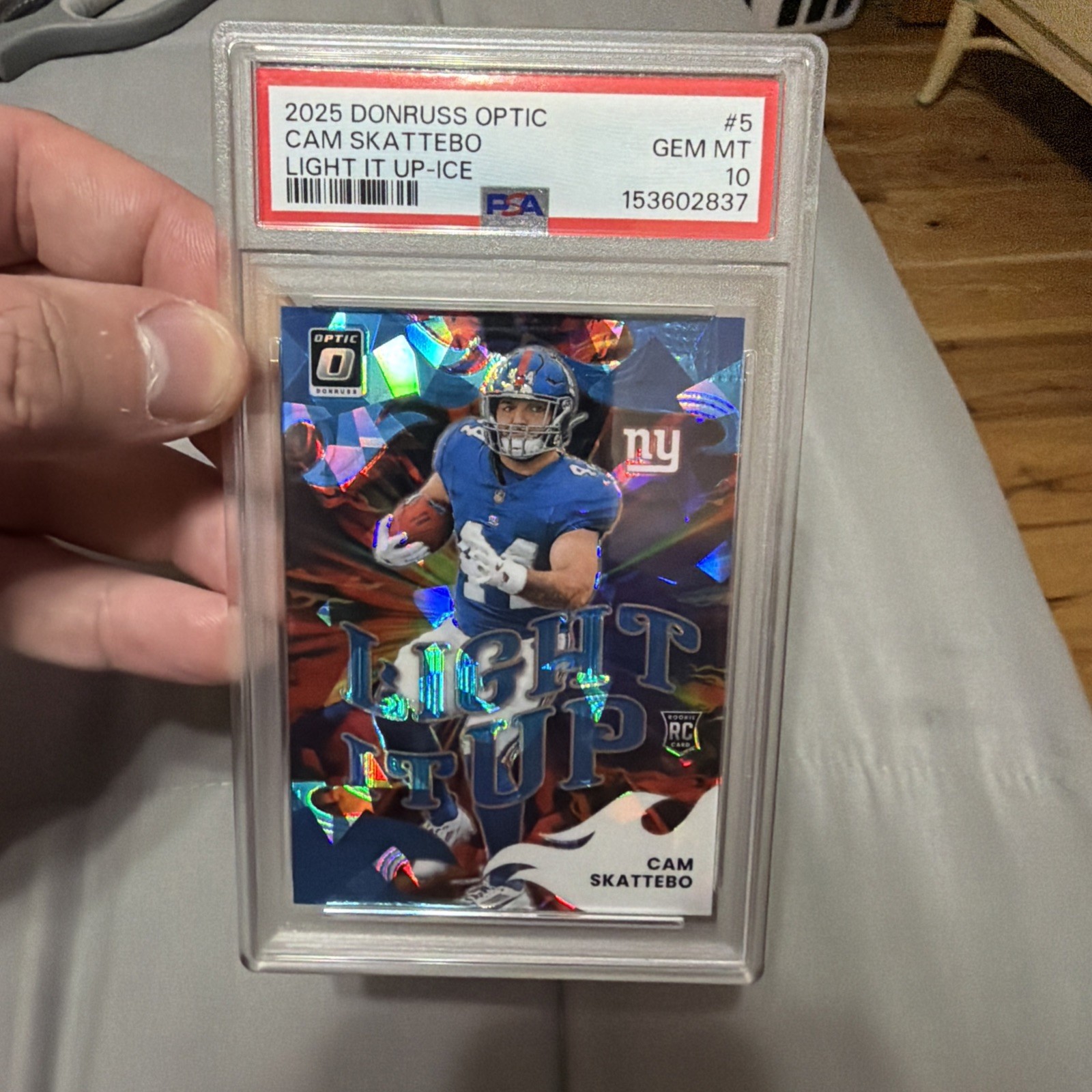 Cam Skattebo Panini Donruss Optic Light It Up #5 Ice