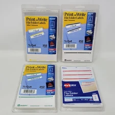 Avery Permanent File Folder Labels Lot Assorted Colors Red Green Yellow 4 Packs