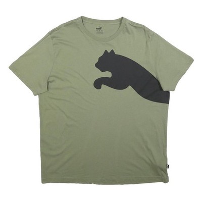 Puma Herren T-Shirt Grün Schwarz Grafik XL Kurzarm Rundhals Sport Freizeit