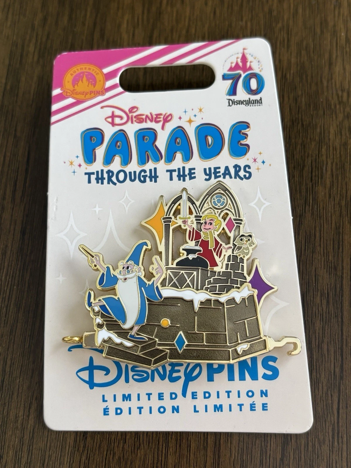 2026 Disney Disneyland 70th Parade Through the Years Sword & Stone Merlin LE Pin
