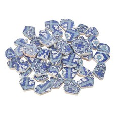 Irregular Ceramic Mosaic Tiles, 200g/0.44lb Broken Tiles, Dark Blue/Blue