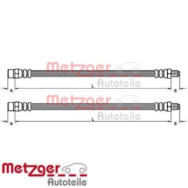 2X Bremsschlauch Metzger 4110791 2 BremsschläUche Rechts Links Vorne FüR Volvo-image