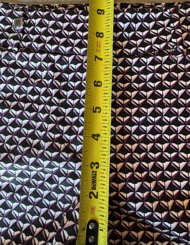 White House Black Market Chino Shorts Women's Size 6 Black Purple Geometric EUC - Picture 11 of 12