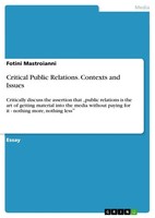 Fotini Mastroianni | Critical Public Relations. Contexts And Issues | Buch