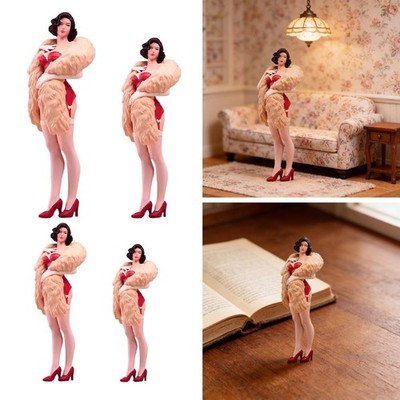 Handbemalte, realistische Frauenfigur, Tischdekoration, Miniatur-Dioramafigur