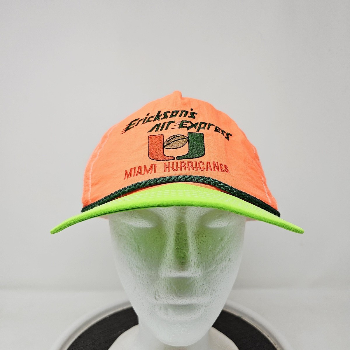 Vintage Miami Hurricanes Hat Cap Snap Back Mens One Size 
