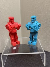 Rock Em Sock Em Robots   Red  Blue Pair   Mattel   Clean