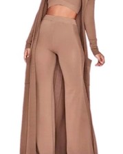 House of CB London Rosita stretch knit flare leggings Trousers M #C7