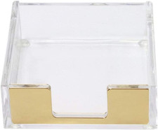 Gold Sticky Notes Holder Clear Acrylic Memo Pad Dispenser Post It Note Holder De