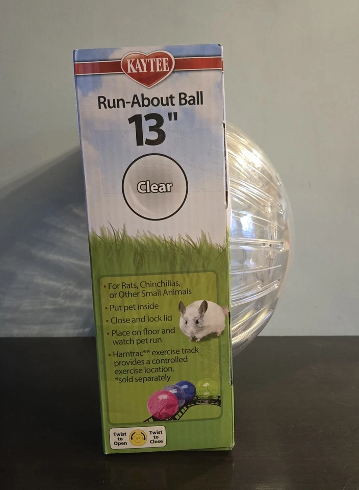 Run-About Ball Ejercicio 13" Chinchilla, Rata, Conejillo de Indias Kaytee CLARO 13 PULGADAS Foto 3 de 4