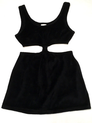 Art Class Girls Size M (8) Black Solid Terry Swim Cover Up Dress