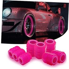 8PCS Car Tire Valve Stem Caps, Universal Noctilucent Waterproof Car Wheel pink