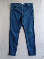 M&S Jeggings Women's Size 14 Blue Skinny 27"Leg Ankle Grazer Stretch Lightweight