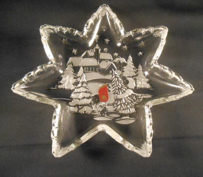 Walther Glas Glass Cake Cookie Plate West Germany Waltherglas Christmas Party