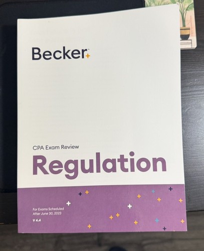 Becker CPA Exam Review Regulation Book Paperback V 4.4 2023