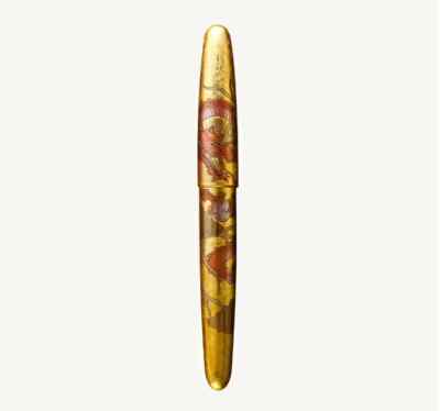 Wancher Dream Pen Rising Sun Maki-e Urushi Fountain Pen Gold Dragon EF Stainless