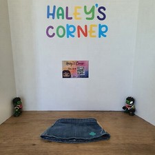 Build a Bear Blue Jean Skirt with Flower accent BABW EUC