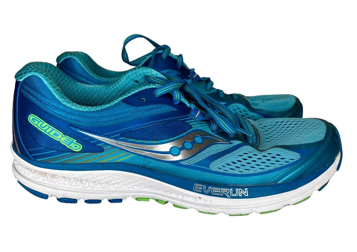 Saucony Guide 10 Running Training Shoes Green Blue Women s Size 9.5W