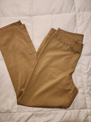 Lane Bryant Beige Flat Front Straight Leg Khaki Pants Womens Size 18T