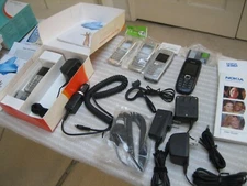 Lot of 4 Vintage Nokia Mobile Cell Phones and Accessories