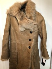 Womens Designer 100% Lamb Skin Fur Coat Karl Donoghue Size 12 Uk Size Rrp £1970