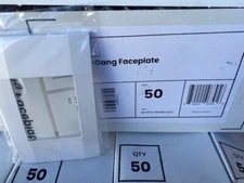 (50 Pack) Deako DS-FP1Y-WHWH-UCX 1-Gang Screwless Faceplate, White Matte Finish