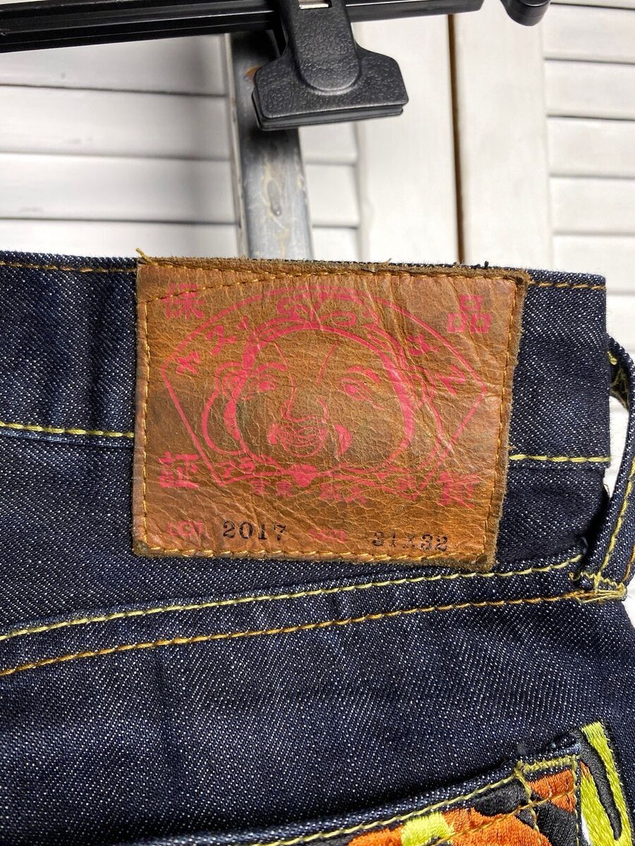 Evisu Selvedge Denim Jeans Embroidery Tiger Elephant Size Evisu Selvedge Denim Jeans Embroidery Tiger Elephant Size