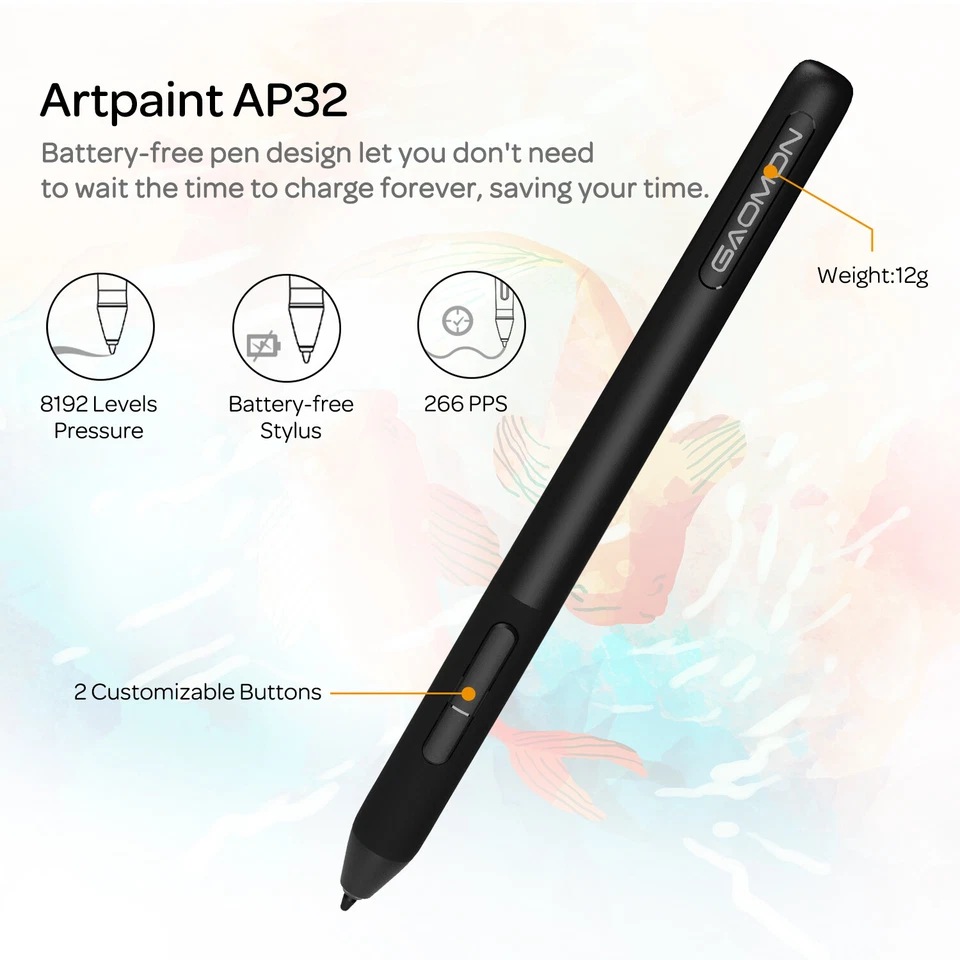 GAOMON S620 6.5” Stifttablett mit 4 Tasten Signature 8192 Stift,Ideal für OSU! - Bild 4 von 4