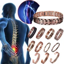 Pulsera magnética de cobre puro para hombres y mujeres Energy Arthritis Pain Va